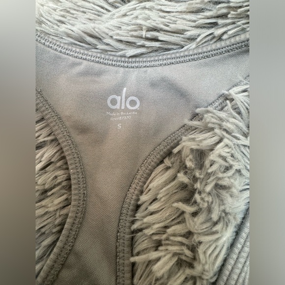 Alo razor black gray/taupe yoga bra size medium - Picture 3 of 4